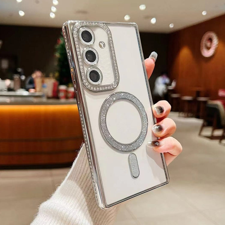 For Samsung Galaxy S24+ 5G Diamond Gradient Plated MagSafe TPU Phone Case(Silver) - Galaxy S24+ 5G Cases by PMC TechLife | Online Shopping South Africa | PMC TechLife