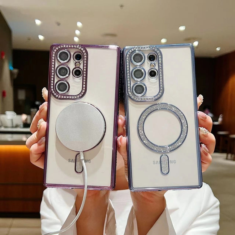 For Samsung Galaxy S23 5G Diamond Gradient Plated MagSafe TPU Phone Case(Silver) - free shipping - PMC TechLife - Order now!