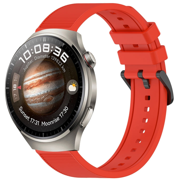 For Huawei Watch 4 22mm Textured Silicone Solid Color Watch Band(Red) - Watch Bands by PMC TechLife | Online Shopping South Africa | PMC TechLife | Buy Now Pay Later Mobicred
