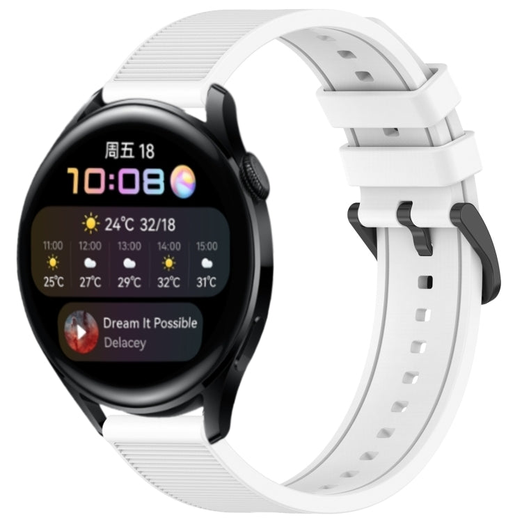 For Huawei Watch 3 22mm Textured Silicone Solid Color Watch Band(White) - Watch Bands by PMC TechLife | Online Shopping South Africa | PMC TechLife | Buy Now Pay Later Mobicred