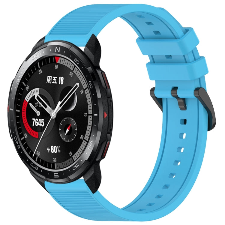 For Honor Watch GS Pro 22mm Textured Silicone Solid Color Watch Band(Sky Blue) - Watch Bands by PMC TechLife | Online Shopping South Africa | PMC TechLife
