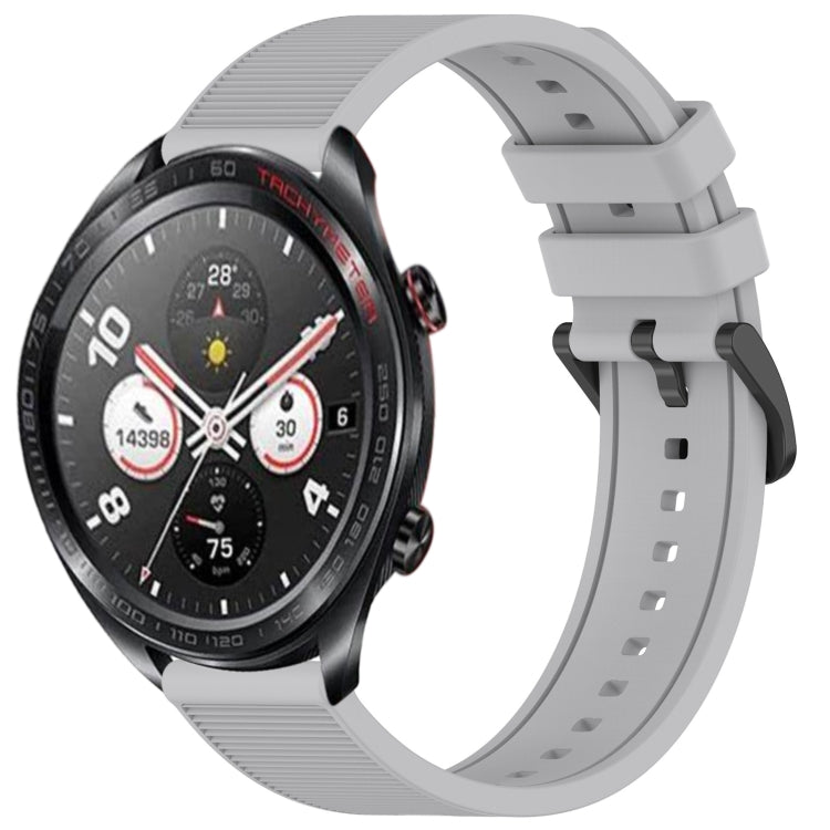 For Honor Watch Dream 22mm Textured Silicone Solid Color Watch Band(Grey) - Watch Bands by PMC TechLife | Online Shopping South Africa | PMC TechLife | Buy Now Pay Later Mobicred