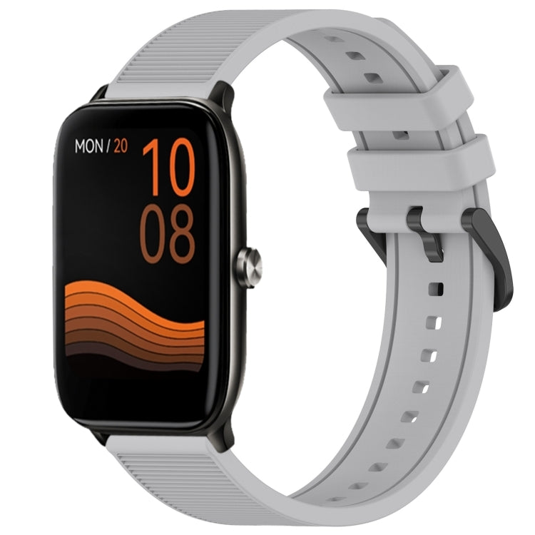 For Xiaomi Haylou GST LS09B 22mm Textured Silicone Solid Color Watch Band(Grey) - Watch Bands by PMC TechLife | Online Shopping South Africa | PMC TechLife | Buy Now Pay Later Mobicred