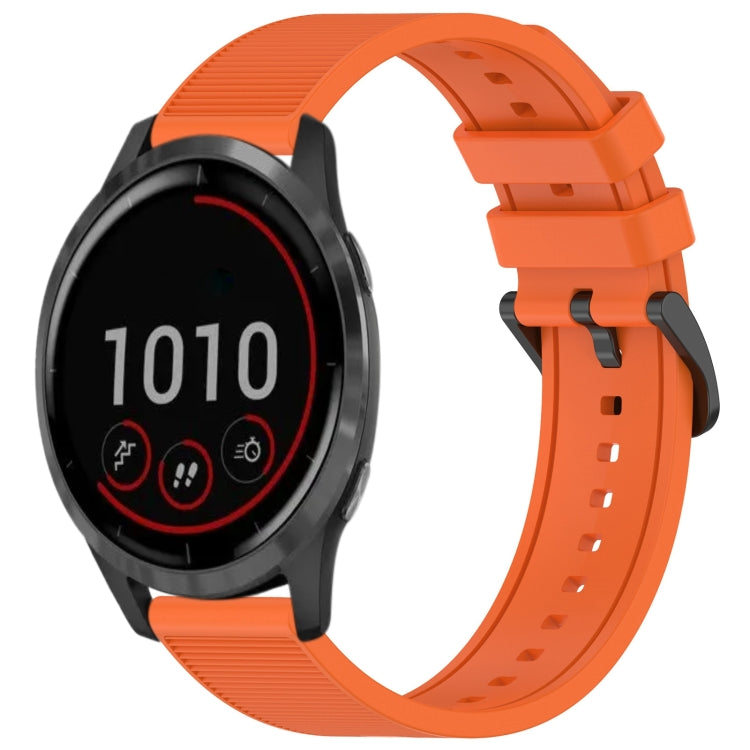 For Garmin Vivoactive 4 22mm Textured Silicone Solid Color Watch Band(Orange) - Watch Bands by PMC TechLife | Online Shopping South Africa | PMC TechLife
