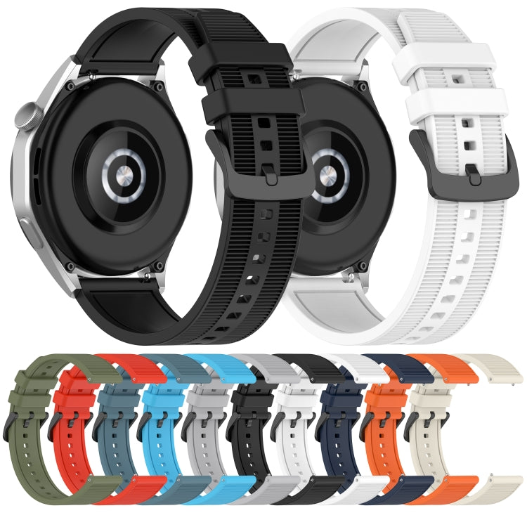 For Garmin Vivoactive 4 22mm Textured Silicone Solid Color Watch Band(Black) - Watch Bands by PMC TechLife | Online Shopping South Africa | PMC TechLife