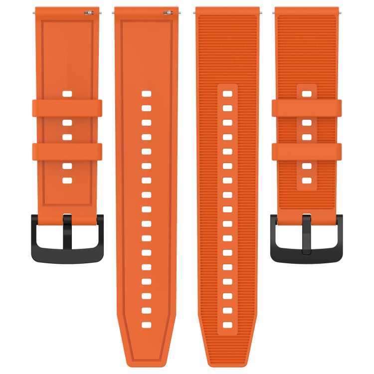 For Garmin Vivoactive 4 22mm Textured Silicone Solid Color Watch Band(Orange) - Watch Bands by PMC TechLife | Online Shopping South Africa | PMC TechLife