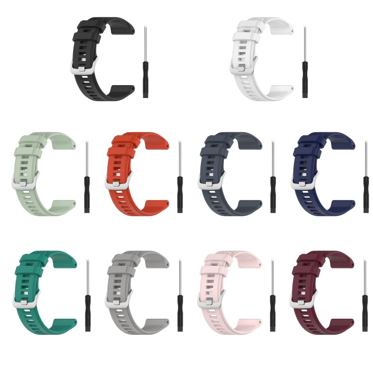 Compatible with Garmin Descent G1 Solar Letel Solid Color Sports Silicone Watch Band(Burgundy) - free shipping - PMC TechLife - Order now!