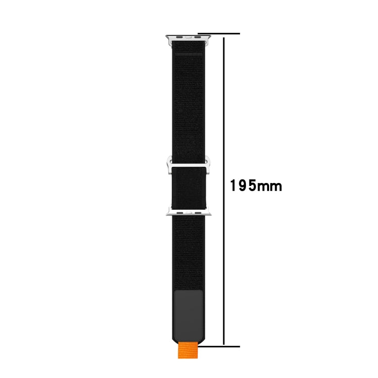 For Apple Watch Series 7 45mm Double Hook and Loop Faster Nylon Watch Band(Black) - Watch Bands by PMC TechLife | Online Shopping South Africa | PMC TechLife | Buy Now Pay Later Mobicred