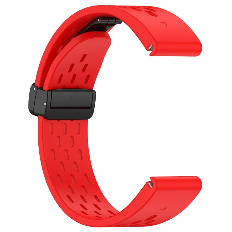 Compatible with Garmin Descent MK3 43mm 20mm Holes Magnetic Folding Buckle Silicone Watch Band(Red) - free shipping - PMC TechLife - Order now!