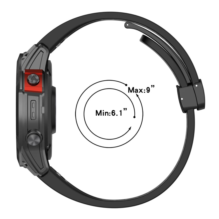 Compatible with Garmin Descent MK3 43mm 20mm Holes Magnetic Folding Buckle Silicone Watch Band(Red) - free shipping - PMC TechLife - Order now!
