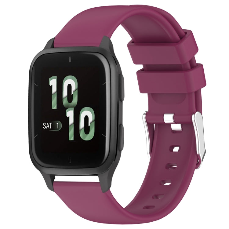 Compatible with Garmin Compatible witherunner Sq2 20mm Smooth Solid Color Silicone Watch Band(Burgundy) - free shipping - PMC TechLife - Order now!