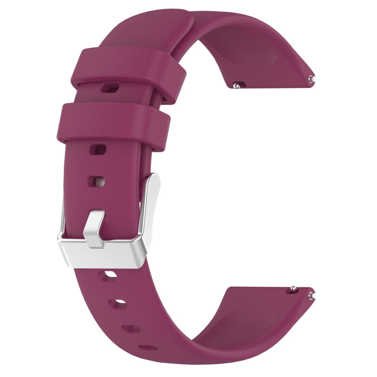 Compatible with Garmin Compatible witherunner Sq2 20mm Smooth Solid Color Silicone Watch Band(Burgundy) - free shipping - PMC TechLife - Order now!