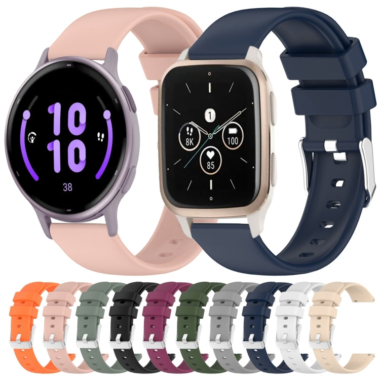 Compatible with Garmin Vivoactive 5 20mm Smooth Solid Color Silicone Watch Band(Midnight Blue) - free shipping - PMC TechLife - Order now!