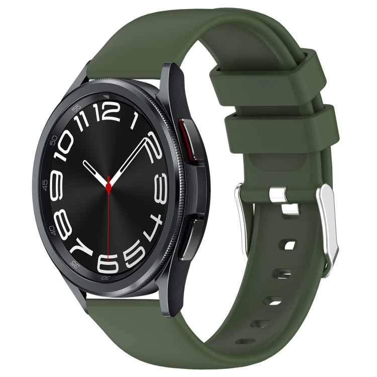 For Samsung Galaxy Watch 6 Classic 47mm 20mm Smooth Solid Color Silicone Watch Band(Army Green) - free shipping - PMC TechLife - Order now!