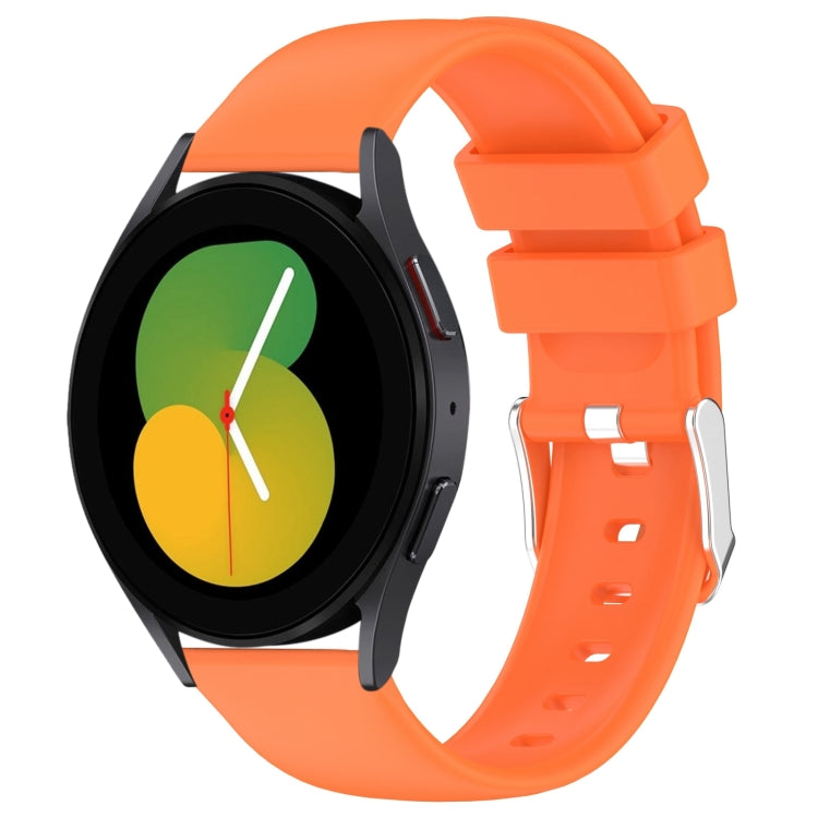 For Samsung Galaxy Watch 5  40mm 20mm Smooth Solid Color Silicone Watch Band(Orange) - free shipping - PMC TechLife - Order now!