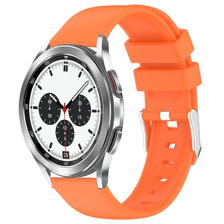 For Samsung  Galaxy Watch 4 Classic 42mm 20mm Smooth Solid Color Silicone Watch Band(Orange) - free shipping - PMC TechLife - Order now!