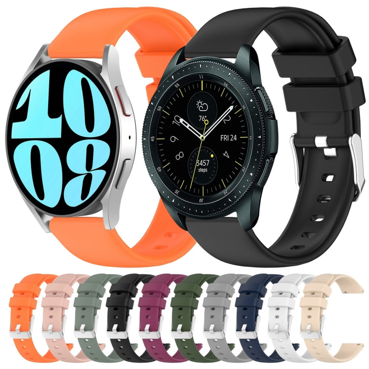 For Samsung Galaxy Watch 4 40mm 20mm Smooth Solid Color Silicone Watch Band(Olive Green) - Watch Bands by PMC TechLife | Online Shopping South Africa | PMC TechLife | Buy Now Pay Later Mobicred