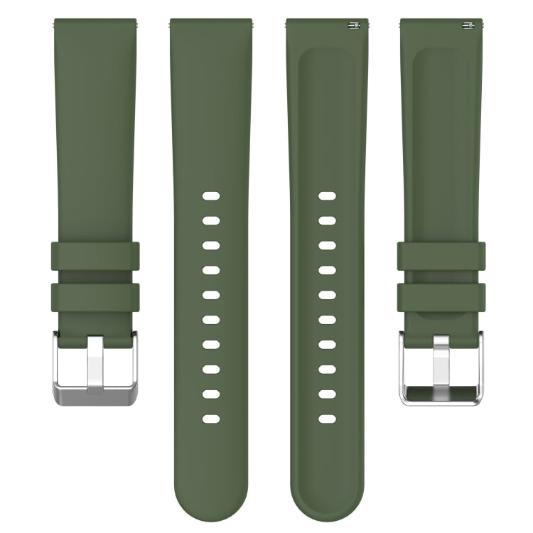 For Samsung Galaxy Watch 4 40mm 20mm Smooth Solid Color Silicone Watch Band(Olive Green) - Watch Bands by PMC TechLife | Online Shopping South Africa | PMC TechLife | Buy Now Pay Later Mobicred
