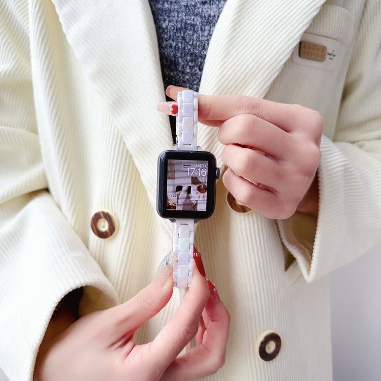 For Apple Watch Series 7 41mm Laser PC Colorful 12mm Slim Watch Band(White) - Watch Bands by PMC TechLife | Online Shopping South Africa | PMC TechLife