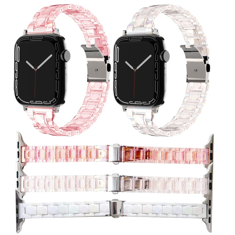 For Apple Watch SE 2023 44mm Laser PC Colorful 12mm Slim Watch Band(Transparent) - Watch Bands by PMC TechLife | Online Shopping South Africa | PMC TechLife