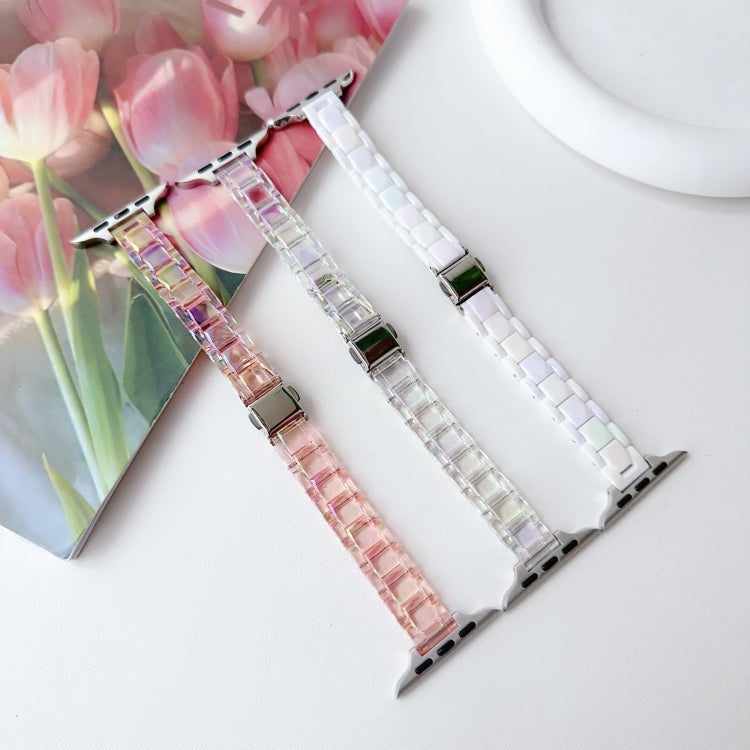 For Apple Watch Series 8 45mm Laser PC Colorful 12mm Slim Watch Band(Transparent) - Watch Bands by PMC TechLife | Online Shopping South Africa | PMC TechLife