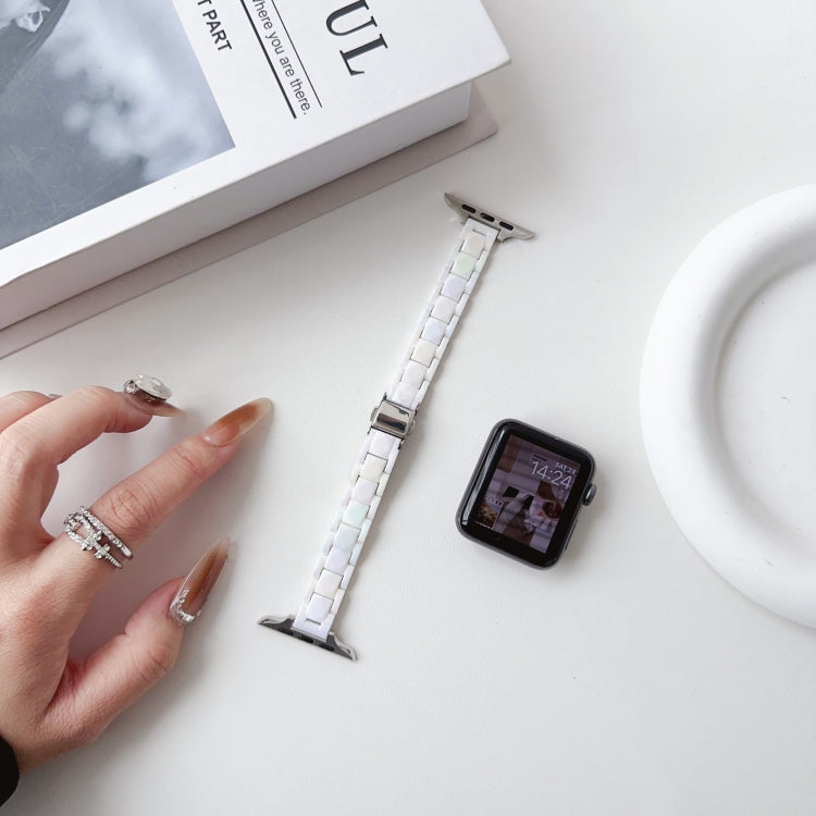 For Apple Watch Series 5 44mm Laser PC Colorful 12mm Slim Watch Band(White) - Watch Bands by PMC TechLife | Online Shopping South Africa | PMC TechLife