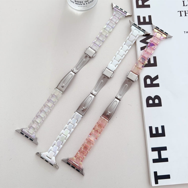 For Apple Watch Series 9 41mm Laser PC Colorful 20mm Slim Watch Band(Pink) - Watch Bands by PMC TechLife | Online Shopping South Africa | PMC TechLife | Buy Now Pay Later Mobicred