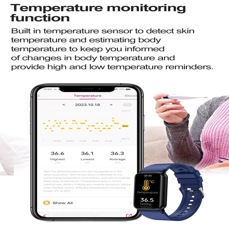 TK72 1.47 inch Color Screen Smart Watch, Support Heart Rate / Blood Pressure / Blood Oxygen / Blood Sugar Monitoring(Pink) - Smart Wristbands by PMC TechLife | Online Shopping South Africa | PMC TechLife
