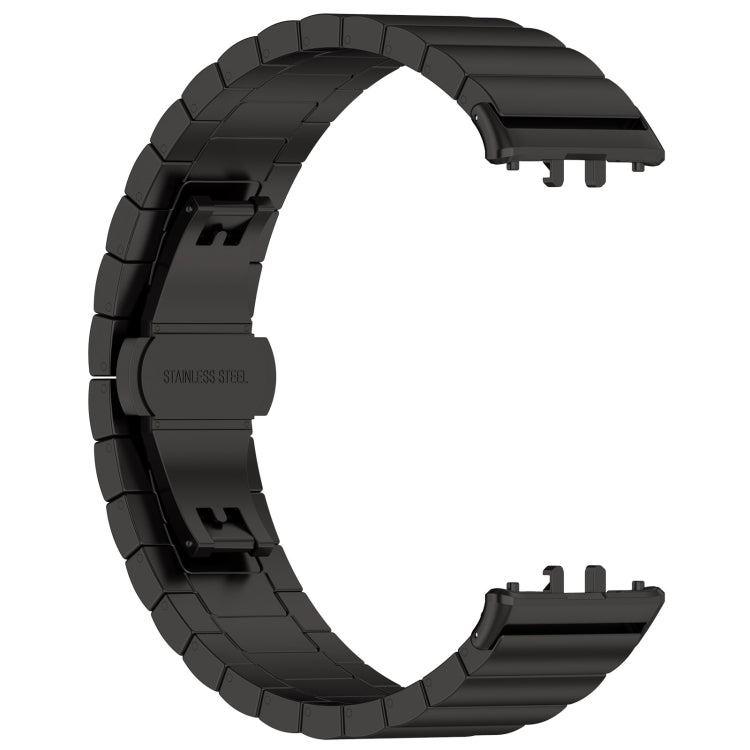 For Samsung Galaxy Fit 3 SM-R390 One Bead Stainless Steel Metal Watch Band(Black) - Watch Bands by PMC TechLife | Online Shopping South Africa | PMC TechLife | Buy Now Pay Later Mobicred