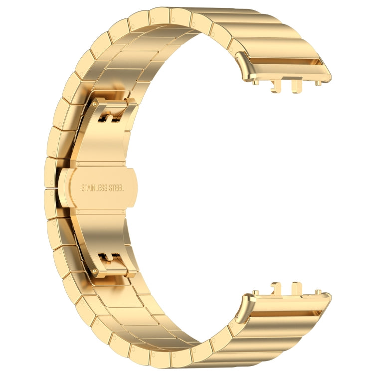 For Samsung Galaxy Fit 3 SM-R390 One Bead Stainless Steel Metal Watch Band(Gold) - Watch Bands by PMC TechLife | Online Shopping South Africa | PMC TechLife