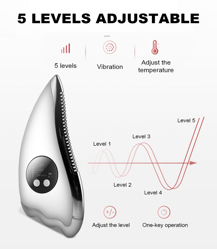 K-SKIN KD817 Facial Scratch Pad Dredge Meridian Soothing Fatigue Scraping Plate Electric Massager Soothing Stress USB Charging(White) - free shipping - PMC TechLife - Order now!