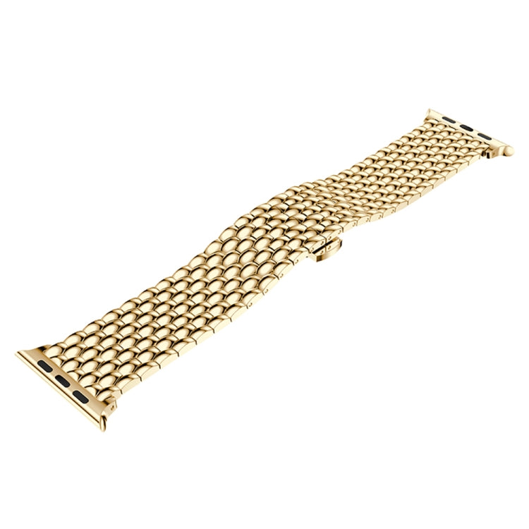 Dragon Grain Solid Stainless Steel Wrist Strap Watch Band for Apple Watch Series 3 & 2 & 1 38mm(Gold) - Watch Bands by PMC TechLife | Online Shopping South Africa | PMC TechLife | Buy Now Pay Later Mobicred