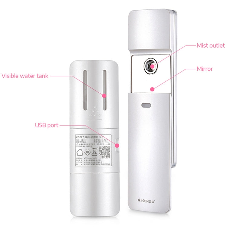 K-SKIN KD777 Nano Cool Facial Sprayer Handheld Portable Skincare Humidifier Skin Care Automatic Alcohol Sprayer(White) - Beauty Instrument by K-SKIN | Online Shopping South Africa | PMC TechLife | Buy Now Pay Later Mobicred