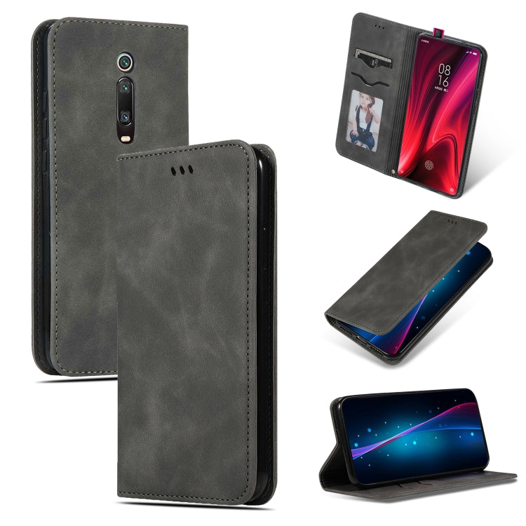 Retro Skin Feel Business Magnetic Horizontal Flip Leather Case for Xiaomi Mi 9T  / Mi 9T Pro / Redmi K20  /  K20 Pro(Dark Gray) - Xiaomi Cases by PMC TechLife | Online Shopping South Africa | PMC TechLife