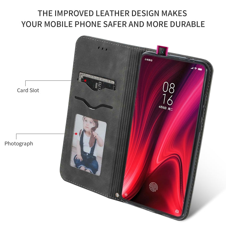 Retro Skin Feel Business Magnetic Horizontal Flip Leather Case for Xiaomi Mi 9T  / Mi 9T Pro / Redmi K20  /  K20 Pro(Dark Gray) - Xiaomi Cases by PMC TechLife | Online Shopping South Africa | PMC TechLife