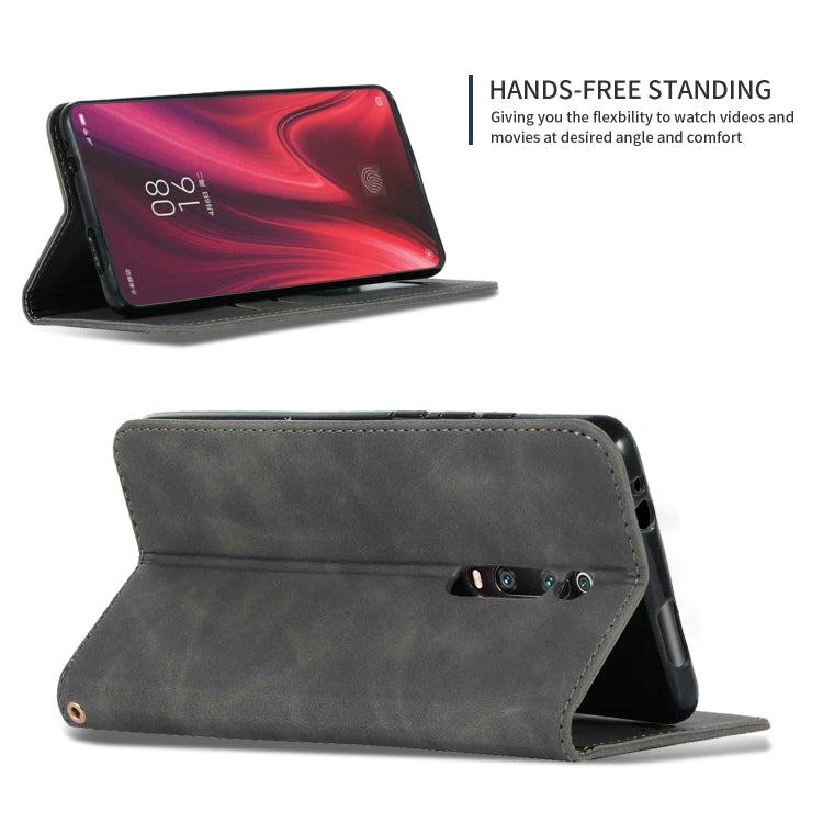 Retro Skin Feel Business Magnetic Horizontal Flip Leather Case for Xiaomi Mi 9T  / Mi 9T Pro / Redmi K20  /  K20 Pro(Dark Gray) - Xiaomi Cases by PMC TechLife | Online Shopping South Africa | PMC TechLife