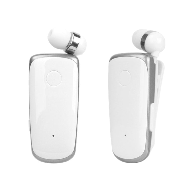 K39 Wireless Bluetooth Headset CSR DSP chip In-Ear Vibrating Alert Wear Clip Hands Free Earphone (White) - Bluetooth Earphone by PMC TechLife | Online Shopping South Africa | PMC TechLife