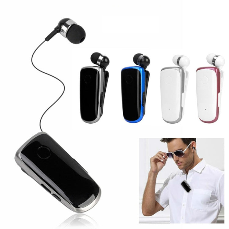 K39 Wireless Bluetooth Headset CSR DSP chip In-Ear Vibrating Alert Wear Clip Hands Free Earphone (White) - Bluetooth Earphone by PMC TechLife | Online Shopping South Africa | PMC TechLife