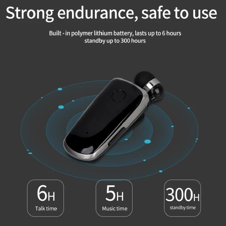 K39 Wireless Bluetooth Headset CSR DSP chip In-Ear Vibrating Alert Wear Clip Hands Free Earphone (White) - Bluetooth Earphone by PMC TechLife | Online Shopping South Africa | PMC TechLife
