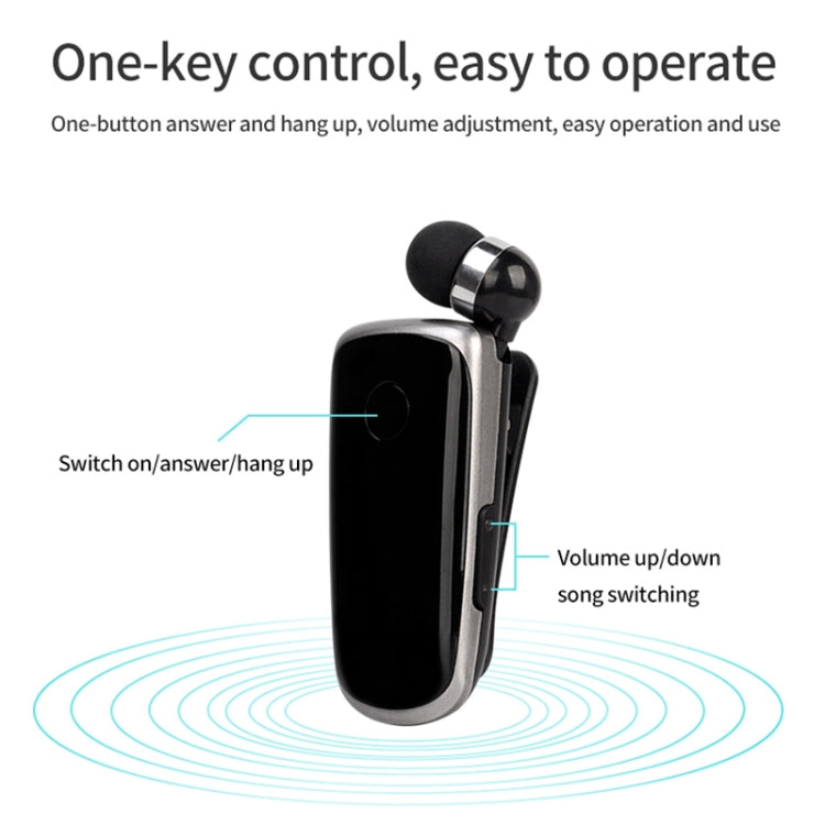 K39 Wireless Bluetooth Headset CSR DSP chip In-Ear Vibrating Alert Wear Clip Hands Free Earphone (Blue) - Bluetooth Earphone by PMC TechLife | Online Shopping South Africa | PMC TechLife