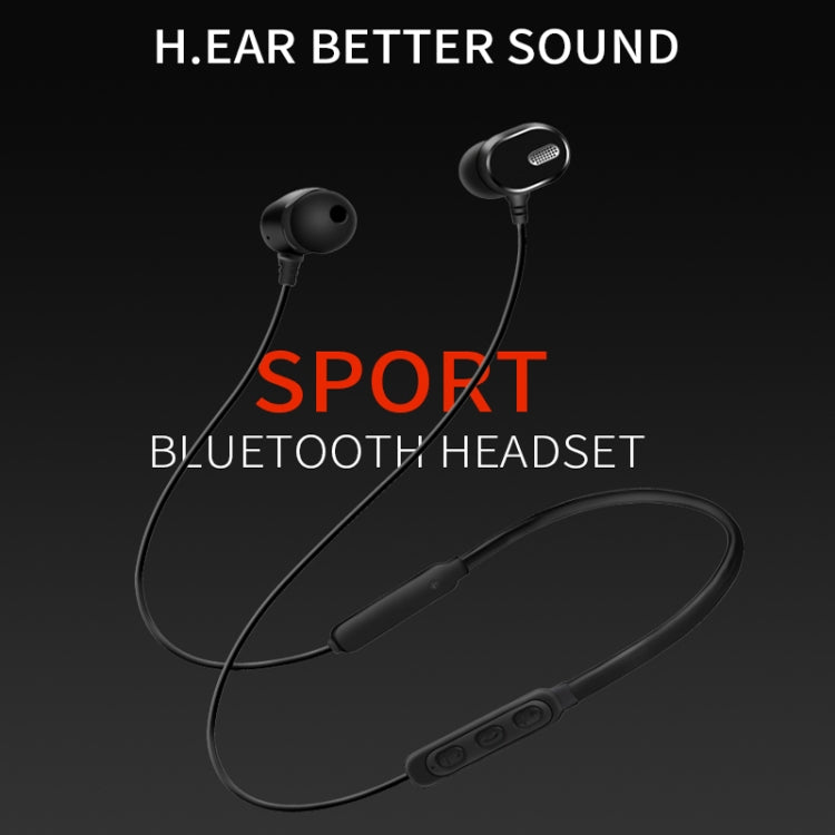 DM-22 Magnetic Bluetooth Earphone DM-22 Neckband Sport headset with Mic Wireless Handsfree Earphoness(Black) - Neck-mounted Earphone by PMC TechLife | Online Shopping South Africa | PMC TechLife