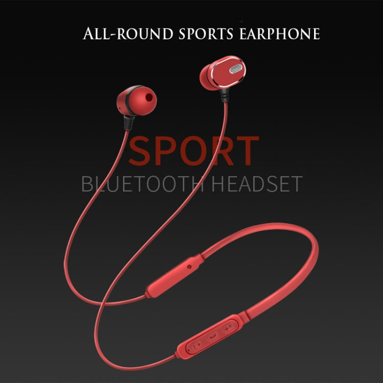 DM-22 Magnetic Bluetooth Earphone DM-22 Neckband Sport headset with Mic Wireless Handsfree Earphoness(Black) - Neck-mounted Earphone by PMC TechLife | Online Shopping South Africa | PMC TechLife