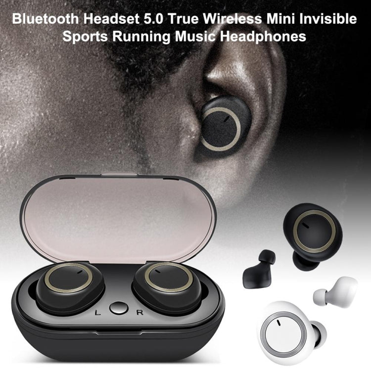 TWS-A1 TWS Bluetooth 5.0 Mini Invisible Sports Music Earphone with Charging Box & Microphone (Black) - TWS Earphone by PMC TechLife | Online Shopping South Africa | PMC TechLife