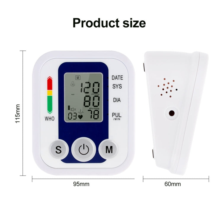 ZK-B02   Automatic Digital Upper Arm Blood Pressure Monitor Sphygmomanometer Pressure Gauge Heart Beat Rate Meter Tonometer Pulsometer - Sphygmomanometer by PMC TechLife | Online Shopping South Africa | PMC TechLife