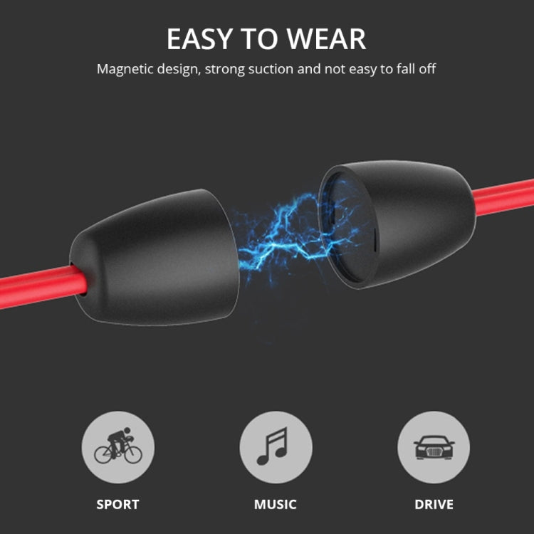 BT315 Sport Bluetooth Headset Wireless Stereo Earphone Bluetooth 4.1 Earpiece With Mic Sport Bass Magnetic Necklace Earpiece(Red) - Sport Earphone by PMC TechLife | Online Shopping South Africa | PMC TechLife