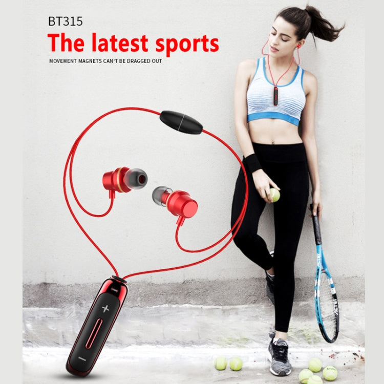BT315 Sport Bluetooth Headset Wireless Stereo Earphone Bluetooth 4.1 Earpiece With Mic Sport Bass Magnetic Necklace Earpiece(White) - Sport Earphone by PMC TechLife | Online Shopping South Africa | PMC TechLife