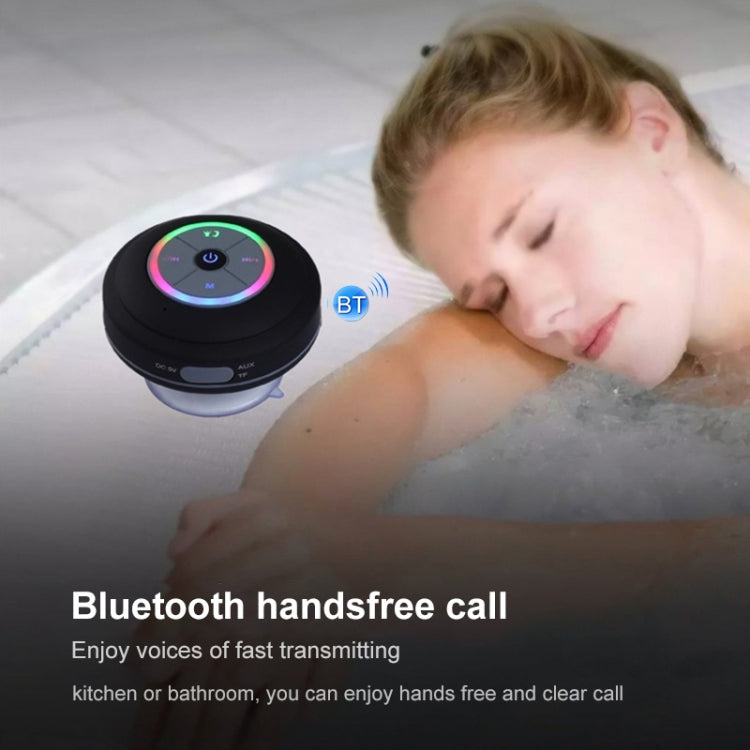 BTS-09 Wireless Bluetooth Speaker Waterproof Led FM Radio Subwoofer Bluetooth Column TF Card Suction Cup Mini Shower Speaker(Black) - free shipping - PMC TechLife - Order now!