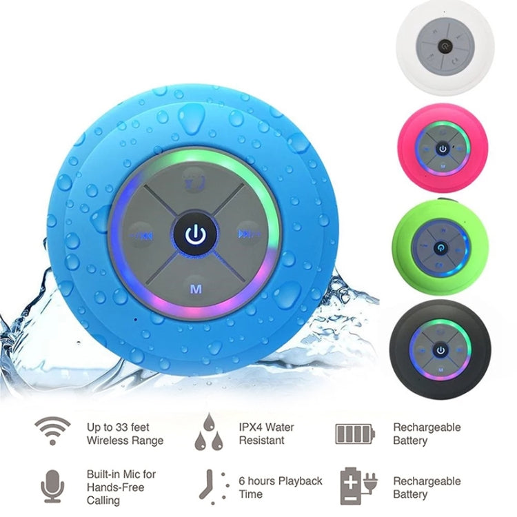 BTS-09 Wireless Bluetooth Speaker Waterproof Led FM Radio Subwoofer Bluetooth Column TF Card Suction Cup Mini Shower Speaker(Black) - free shipping - PMC TechLife - Order now!
