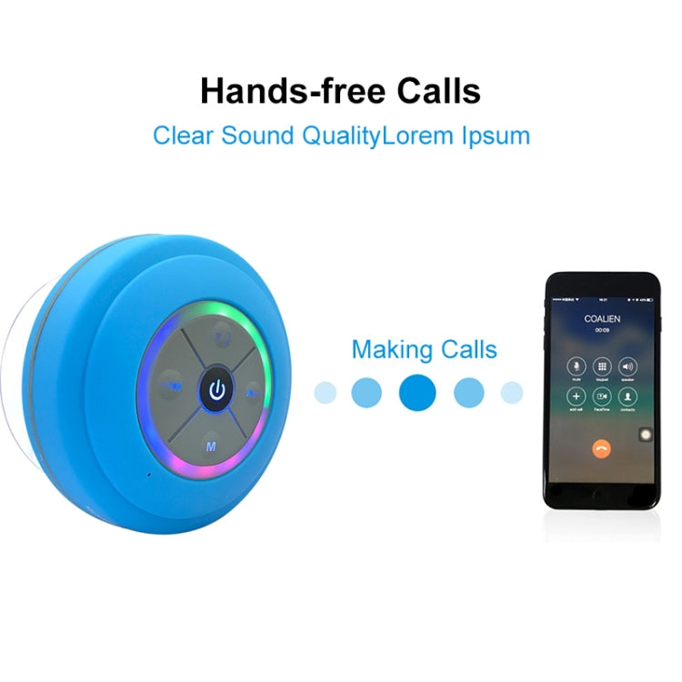 BTS-09 Wireless Bluetooth Speaker Waterproof Led FM Radio Subwoofer Bluetooth Column TF Card Suction Cup Mini Shower Speaker(Black) - free shipping - PMC TechLife - Order now!