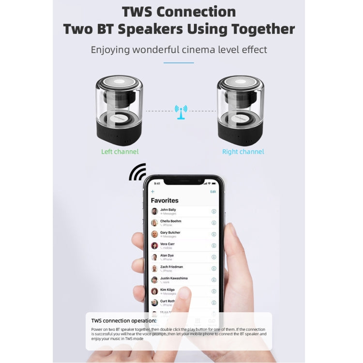 Fineblue MK-22 TWS Magnetic Absorption Bluetooth Speaker With LED Light Speaker - free shipping - PMC TechLife - Order now!